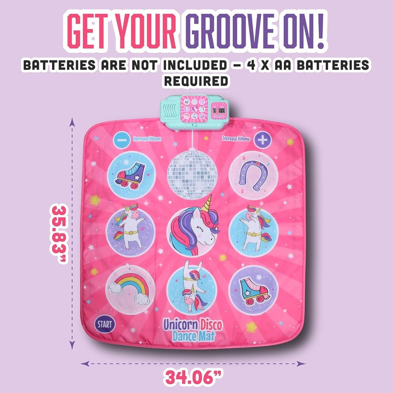 Klevly Unicorn Dance Mat for Kids Ages 6+ | Plays 5 Levels & 5 Songs | Unicorn Gifts for 6 Year Old Girl | Toys for Girls | Gifts for Girls - Image 3